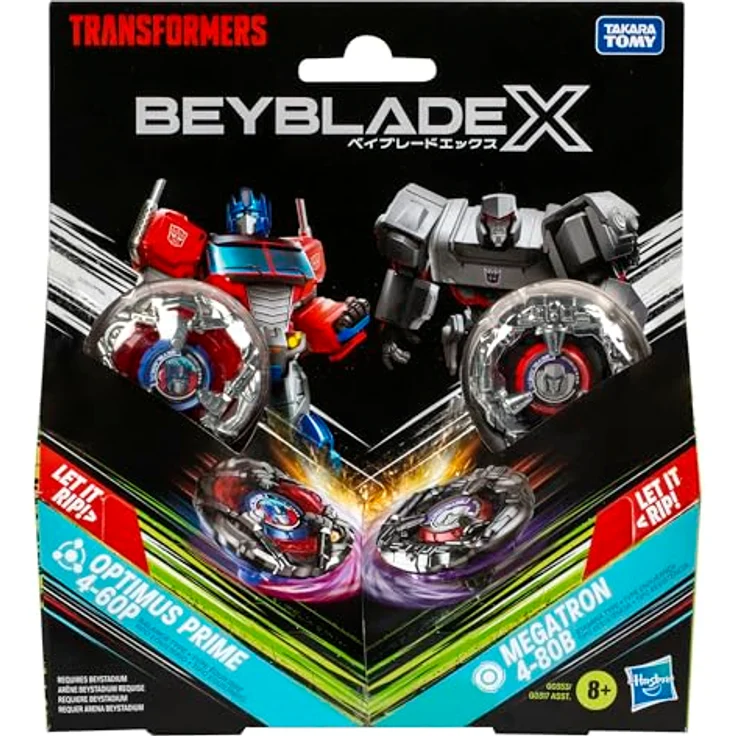 Hasbro Beyblade X Transformers Optimus Prime 4-60P vs. Megatron 4-80B, Multipack mit X-Celerator und austauschbaren Teilen, Wettkampfspielzeug ab 8 Jahren – Bild 3