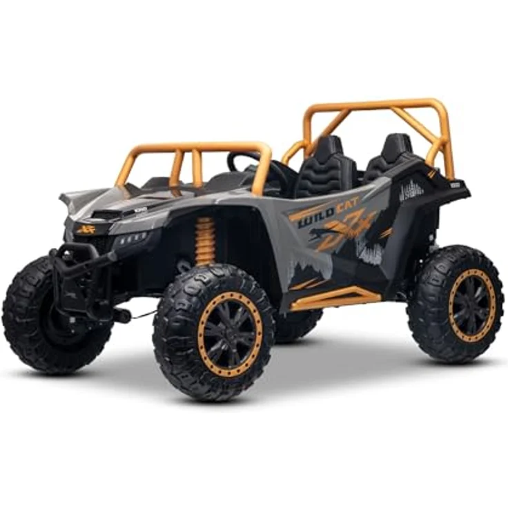 Beneo Elektrisches Ride-on Buggy Arctic CAT XXL 4x4 24V, grauer Zweisitzer mit 4 starken Motoren, Lithium-Batterie, Bluetooth MP3-Player und Hinterradfederung – Bild 9