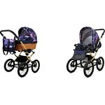 Babylux BabyLux ALU 2in1 Kinderwagen für Kleinkinder – Royal Magnolia Gold Frame, Multifunktional und Sicherheitsgeprüft