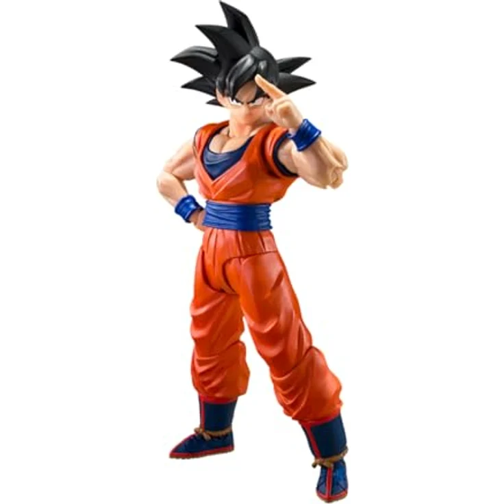 TAMASHII NATIONS Dragon Ball Z Son Goku S.H.Figuarts Actionfigur, detailgetreu gestaltet mit austauschbaren Gesichtsausdrucksteilen und verbesserter Artikulation in Cell-Saga-Kleidung – Bild 1