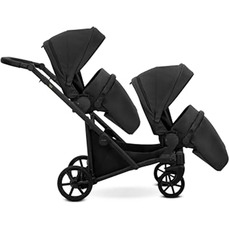 Kunert BRAV DUO Zwillingskinderwagen 2 in 1, Aluminiumrahmen mit Komfort- und Sicherheitsfeatures, schwarzes Kunstleder – Bild 3