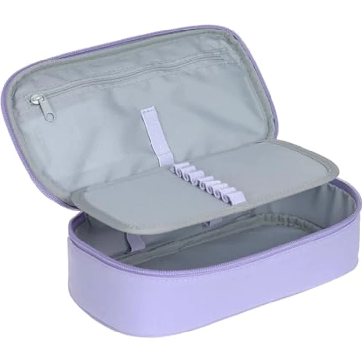 LÄSSIG Bold Schlampermäppchen/Stiftemäppchen/Federmäppchen School Spacy Pencil Case Bold Lavender, aus 100 % recyceltem Polyester, nachhaltig & robust – Bild 2