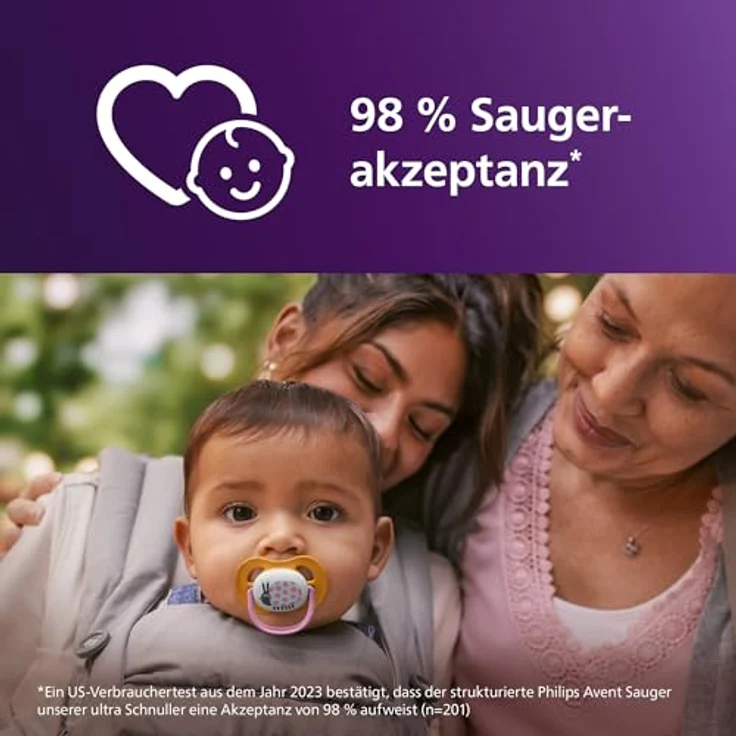 Philips Avent ultra air Schnuller, kiefergerecht mit weichem Silikonsauger, 2er-Pack für Babys 6–18 Monate, BPA-frei, inkl. Sterilisationsbehälter SCF080/27 – Bild 5