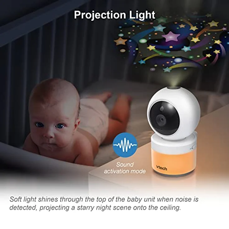 VTech BM5463, DECT-Babyfon mit 5-Zoll-IPS-Display, Nachtsicht und 300 m Reichweite, Weiß – Bild 7