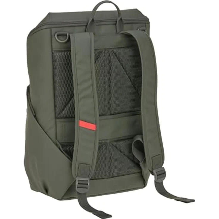 LÄSSIG Baby Wickelrucksack Slender Up Backpack olive mit Wickelunterlage, Kinderwagenbefestigung und Flaschenhalter – Bild 5