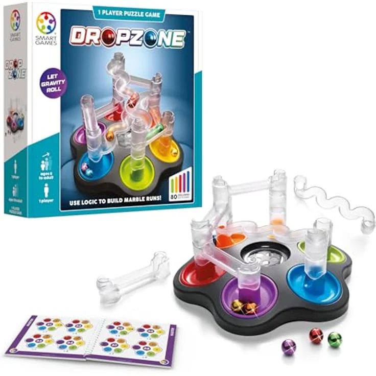 Smart Games Dropzone, Brettspiel zur Konstruktion von Kugelbahnen für kreatives Denken und räumliche Vorstellungskraft – Bild 1