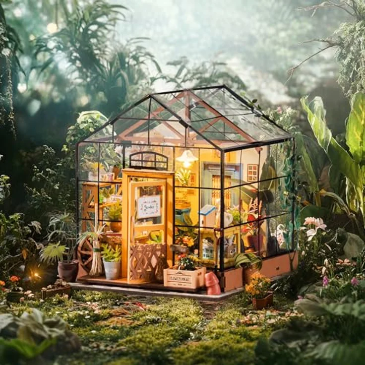 Rolife DIY Miniatur Puppenhaus Kit 1:24 Gewächshaus Mini Haus Möbel Frauen Mädchen Geburtstag Geschenk Weihnachten Valentinstag – Bild 3
