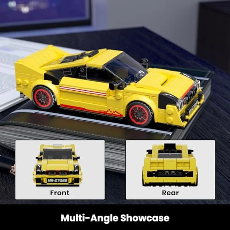 Mould King 27088 Technik Sportwagen Bausteinset, 466 Teile mit Acryl Vitrine, ideal für Kinder ab 8 Jahren und Erwachsene Sammler – Bild 4