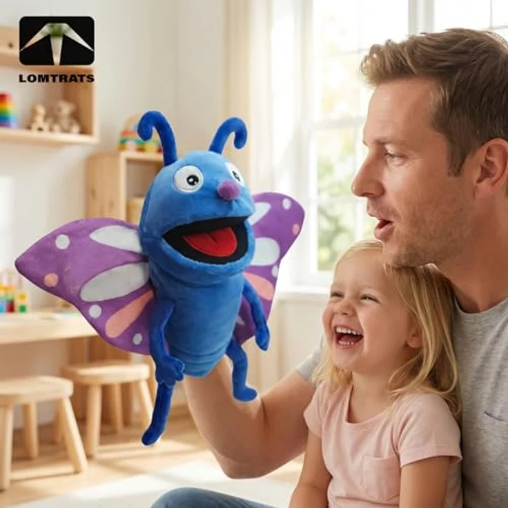 LOMTRATS Insekten-Handpuppen für Kinder, 40 cm groß, bewegliche Münder, ideal zum Geschichtenerzählen, Plüschmaterial – Bild 2