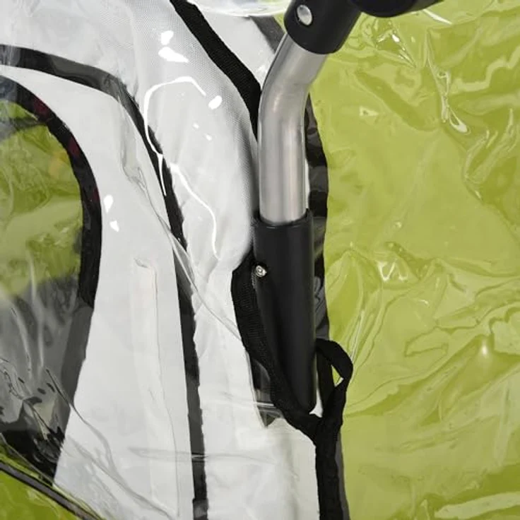 HOMCOM Regenschutz für Fahrradanhänger, wasserdichte Regenschutzhülle aus Polyethylen, transparent, 76x61x61 cm – Bild 8
