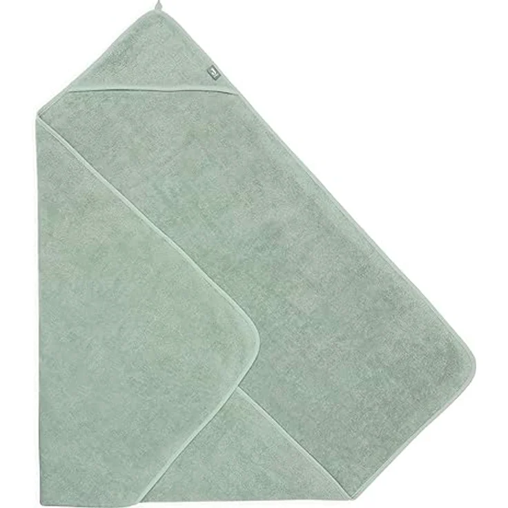 Jollein Kapuzenhandtuch Badetuch Frottee 100x100 cm in Ash Green, ideal zum Einkuscheln nach dem Baden – Bild 3
