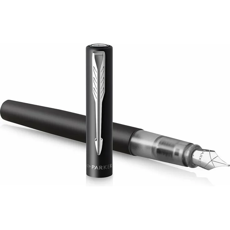 Parker Füllfederhalter Füller Vector XL Metallic black M-Feder - Stilvolles Design, Quink-Tinte, ergonomische Form
