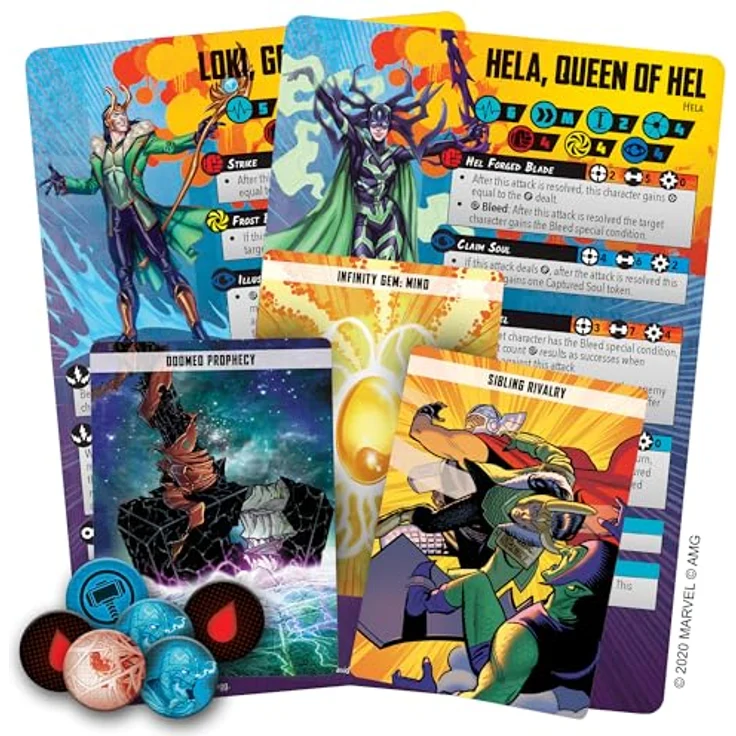 Atomic Mass Games Marvel Crisis Protocol: Loki und Hela - Brettspiel Erweiterung mit neuen Charakteren, Asgardische Helden – Bild 6