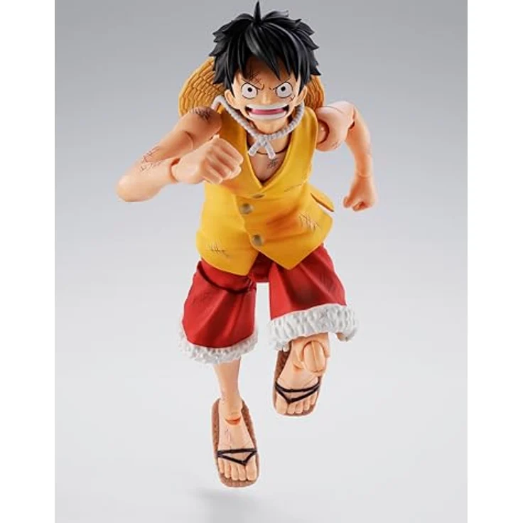 Bandai Tamashii Nations One Piece S.H.Figuarts Actionfigur Monkey D. Luffy Marineford, 15 cm, detailreiche Verarbeitung in Fensterbox – Bild 11
