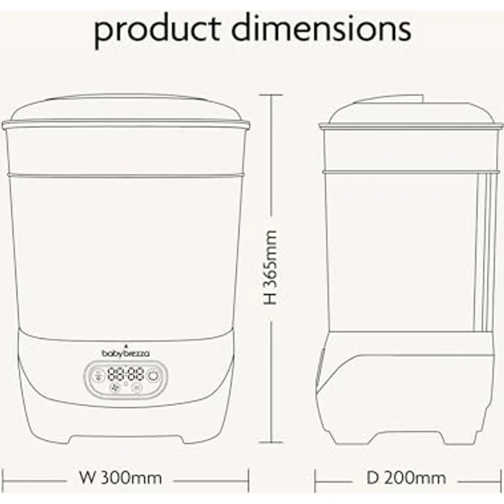 Baby Brezza Sterilisator Dryer Advanced, Dampfsterilisator mit Trocknungsfunktion & HEPA-Filter für Babyflaschen, hygienisch & chemiefrei – Bild 4