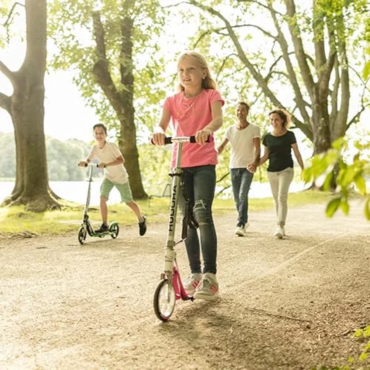 Hudora BigWheel® 205 Tretroller, höhenverstellbar & zusammenklappbar, für Kinder & Erwachsene bis 100kg, stabiler Aluminium-Roller mit Ständer und Sicherheitsfeatures – Bild 2
