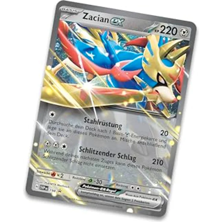 Pokémon Pokémon-Sammelkartenspiel: Tin-Box Schlagkräftige Legenden - Zacian-ex mit holografischer Promokarte und 4 Boosterpacks – Bild 5