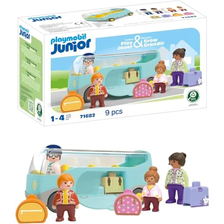 PLAYMOBIL Reisebus Junior 71682, Spielzeugbus mit Gepäckfächer, für Kinder 1-4 Jahre, inkl. Figuren und Zubehör – Bild 2