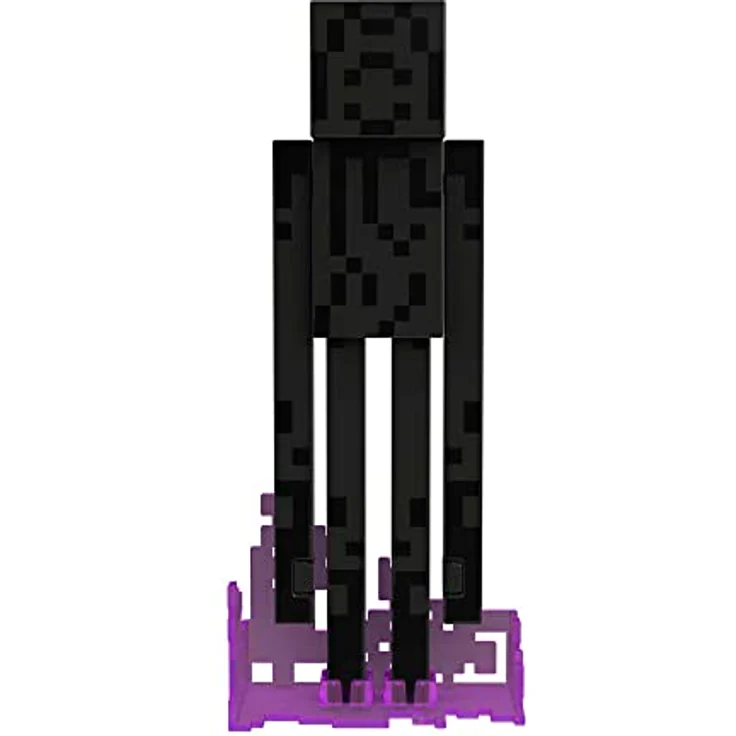 MINECRAFT Diamond Level Enderman Figur - 14 cm Sammelfigur mit beweglichen Gelenken, Diamond Level Zubehör, beflocktem Grasblock, für Erwachsene in der Minecraft Community, HLN40 – Bild 3