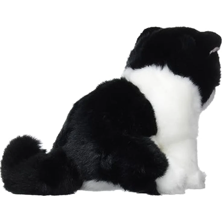 Trudi 21040 Klassik Plüschkatze Brad ca. 19 cm, Größe S, hochwertiges Stofftier mit weichen Materialien und realistischen Details, waschbar, Kuscheltier für Kinder, Schwarz/Weiß – Bild 4
