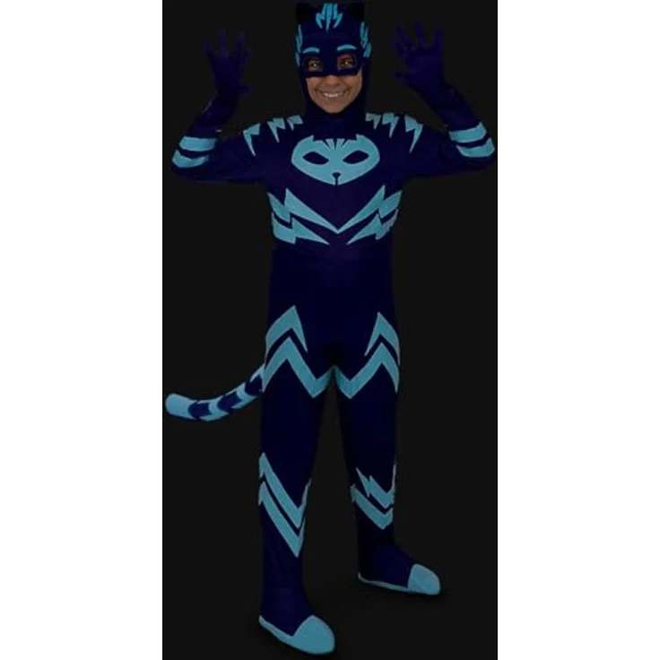 Funidelia | Catboy PJ Masks Kostüm deluxe für Jungen - Blaues Zeichentrickfilm Kostüm - Größe 7-9 Jahre - Mit Schwanz und Augenmaske – Bild 3