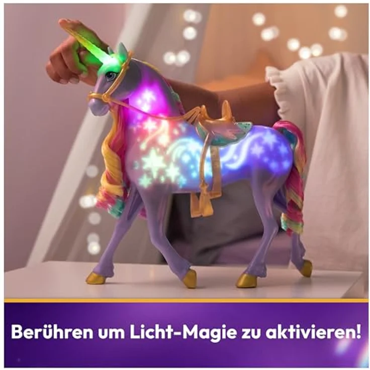 Spin Master Licht-Magie Wildstar, Sammelfigur aus Unicorn Academy, Mehrfarbig, Weiß, interaktive Funktionen, leuchtet in Regenbogenfarben, spielt Titelmusik – Bild 3