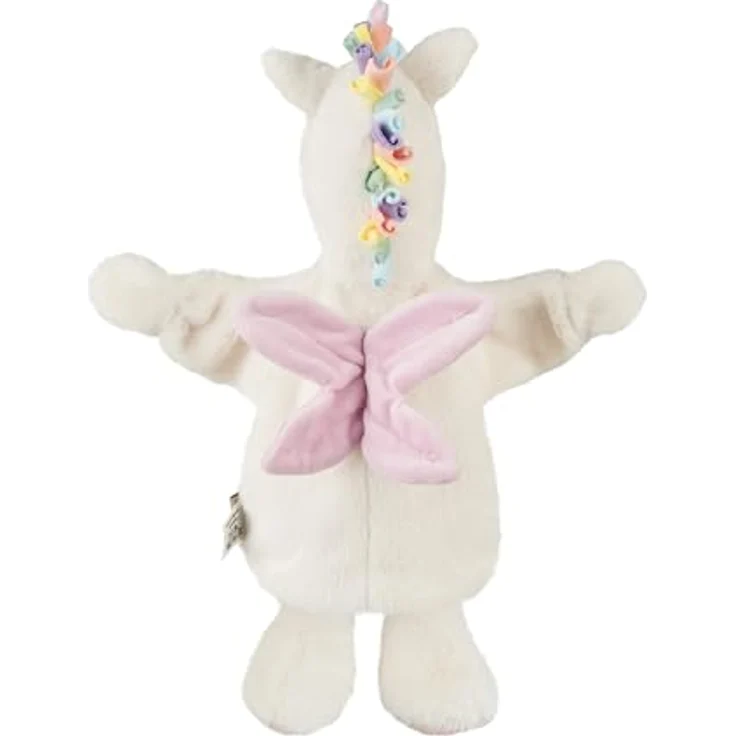 Sterntaler Handpuppe Einhorn, aus weichem Flausch mit samtigen Details, süße Stickerei, wattiert, 32 × 26 × 10 cm – Ecru – Bild 2