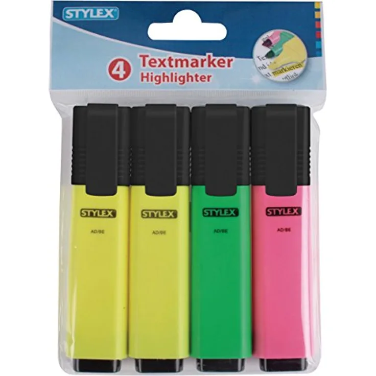 Stylex 65550 Textmarker, 4 Stück