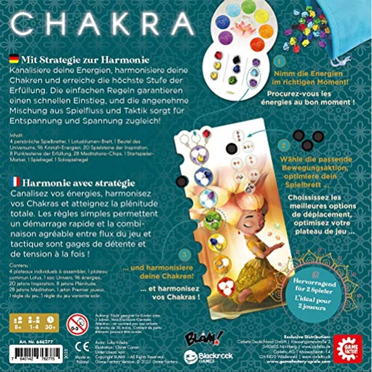 Game Factory 646277 Chakra, Mit Strategie zur Harmonie, Familienspiel, Strategiespiel für Erwachsene und Kinder ab 8 Jahren (Grundspiel) – Bild 4