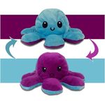 Montegoni Plüschfigur XL Oktopus zum Wenden, 20x10cm Tintenfisch stimmungs (kuscheltier Octopus kuscheltier) in blau - Preisvergleich
