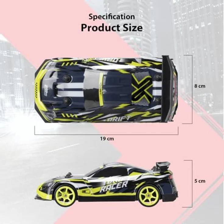 Silverlit Exost Drift Racer, ferngesteuertes Rennauto mit Allradantrieb, LED-Lichtern und wiederaufladbarem Akku, schwarz – Bild 7