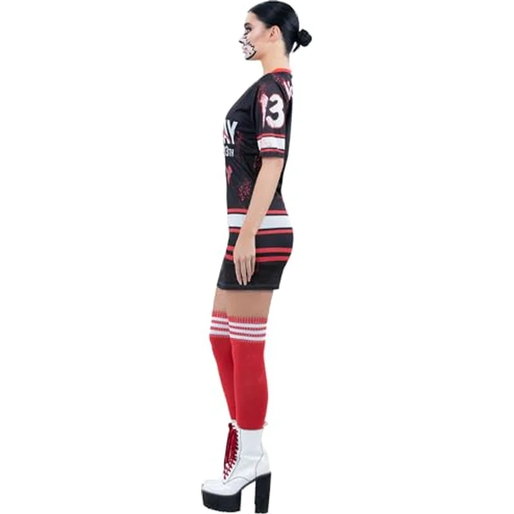 Smiffys Freitag der 13. Jason Hockey Kleid für Frauen (M) - Offiziell lizenziertes Kostüm, gruseliges Design für Halloween – Bild 2