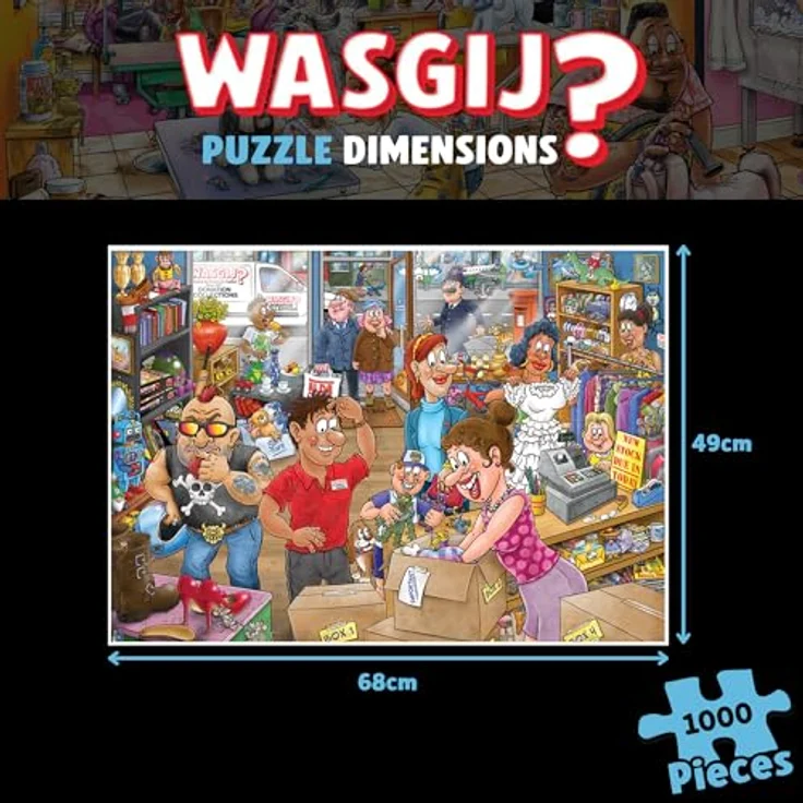 Wasgij Mystery 29 Donation Debacle!, 1000 Teile Puzzle mit fantasievoller Darstellung und spannenden Überraschungen – Bild 2