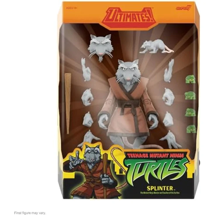 Super7 Teenage Mutant Ninja Turtles Ultimates Actionfigur Wave 13 Splinter, 18 cm mit Zubehör und Austauschteilen in Fensterbox – Bild 2