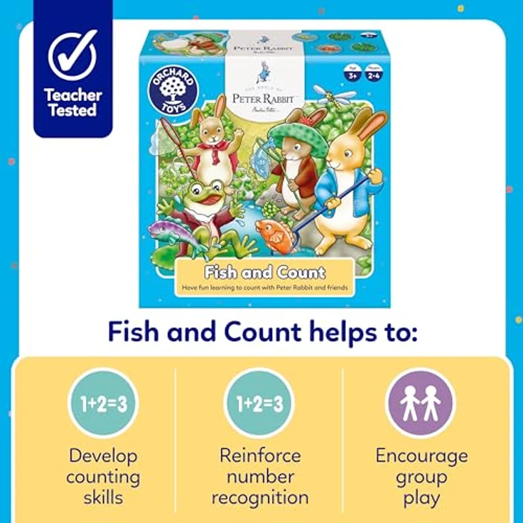 Orchard Peter Rabbit Fish & Count, Angel- und Zählspiel mit Drehpfeil und Karten-Zuordnung für Kinder ab 3 Jahren – Bild 5