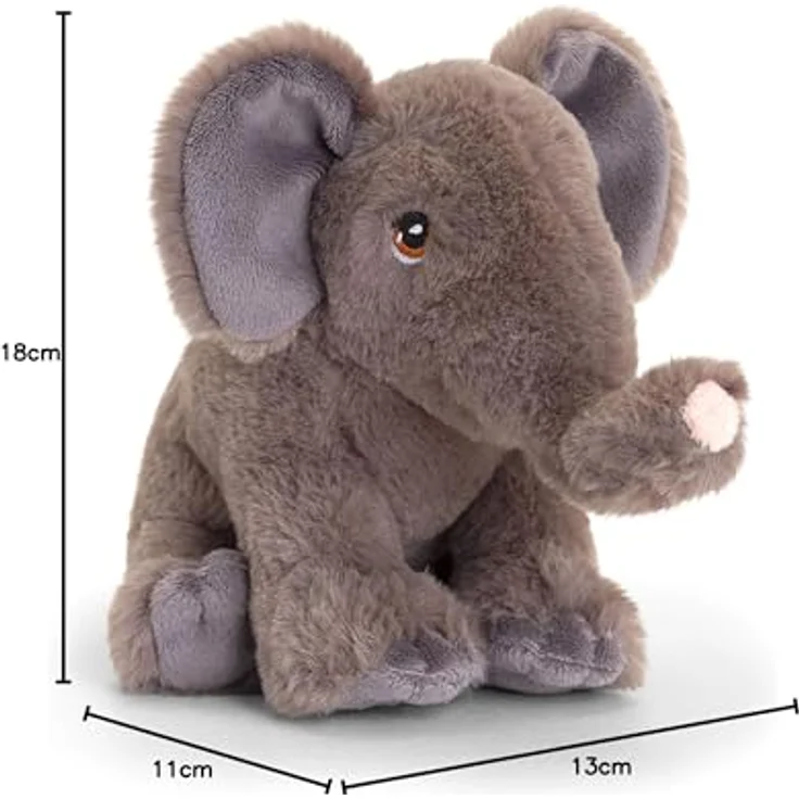 Keel Toys Keeleco Plüsch-Olifant, 18 cm, aus 100% recyceltem Polyester, mit Baumwollaugen und FSC-Hängeetikett – Bild 8
