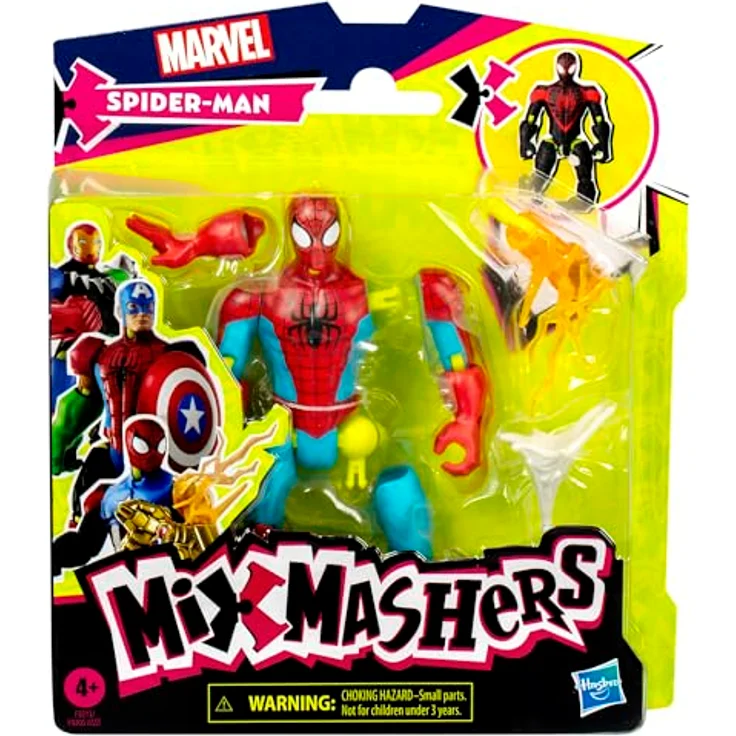 SPIDER-MAN MixMashers Marvel Mix-and-Match Action-Figur mit austauschbaren Teilen und Miles Morales Effekt-Teil, vielseitig kombinierbar – Bild 2