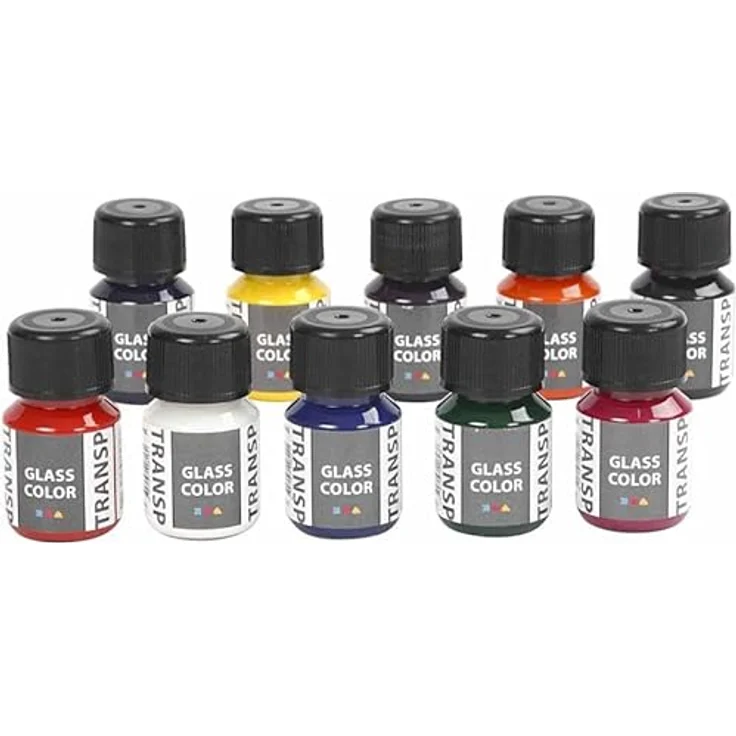 Creativ Company 31680 Wasserfarbe, 10er Set in Schwarz, Blau, Grün, Marineblau, Orange, Pink, Rot, Viola, Weiß, Gelb, 35 ml Töpfchen mit Sicherheitsmerkmalen und kompaktem Aufbewahrungsdesign – Bild 3
