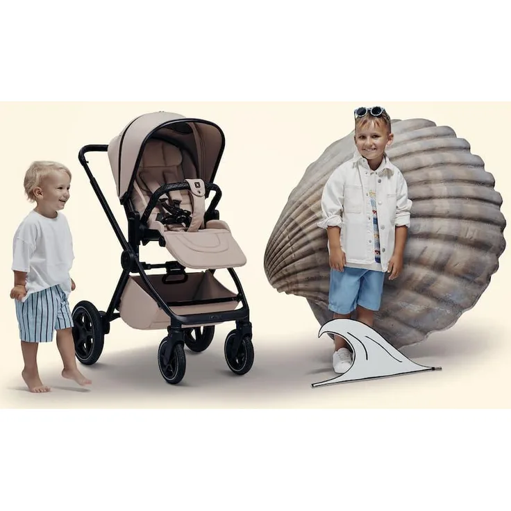 Moon Gio 2.0 Kombikinderwagen Cozy Spring Set, inklusive Fußsack, Regenverdeck, Wickeltasche & Handmuff, Farbe: Ghost