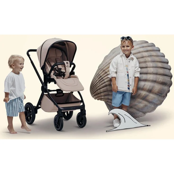 Moon Gio 2.0 Kombikinderwagen Cozy Spring Set, inklusive Fußsack, Regenverdeck, Wickeltasche & Handmuff, Farbe: Ghost