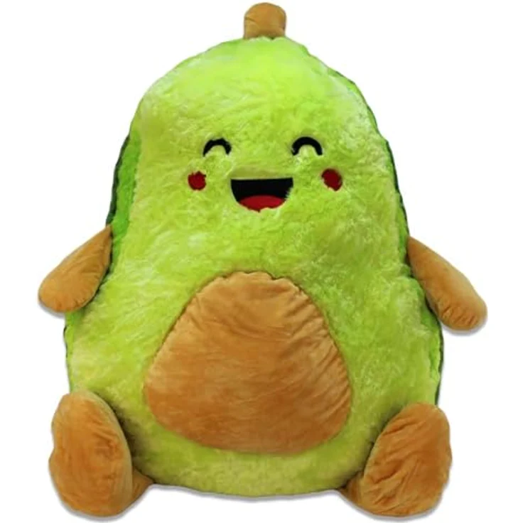 BEMIRO Avocado Kuscheltier XXL – 80 cm Groß, Gestickte Gesichter, Kuschelig Weich, 2 Motive Wählbar (Happy) – Bild 3