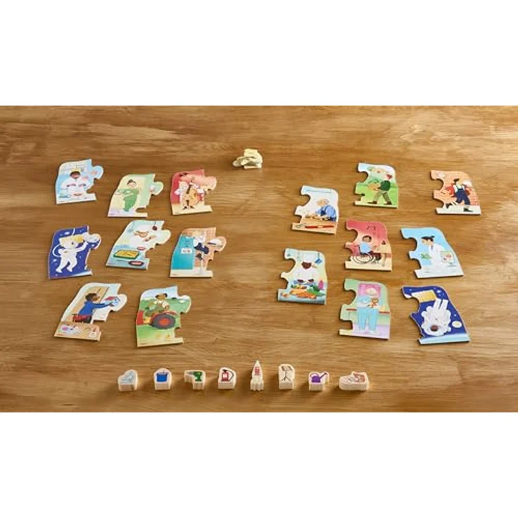 HABA Meine ersten Spiele – Berufe Memo, Brettspiel zur spielerischen Berufserkundung mit Holzpuzzles und Selbstkontrolle – Bild 4
