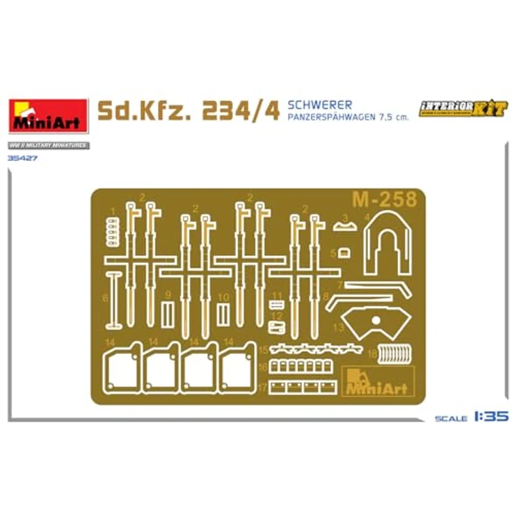 Other 1:35 Sd.Kfz 234/4 Panzerspähwagen, Detailiertes Modell mit Interieur und vier Dekorationsvarianten – Bild 6