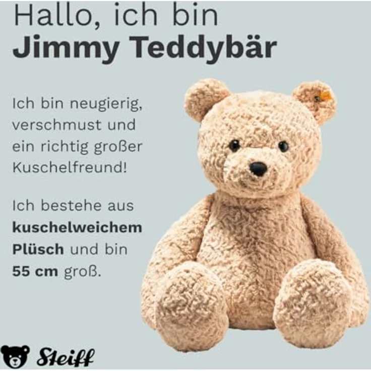 Steiff Teddybär Jimmy 55 hellbraun – Bild 3