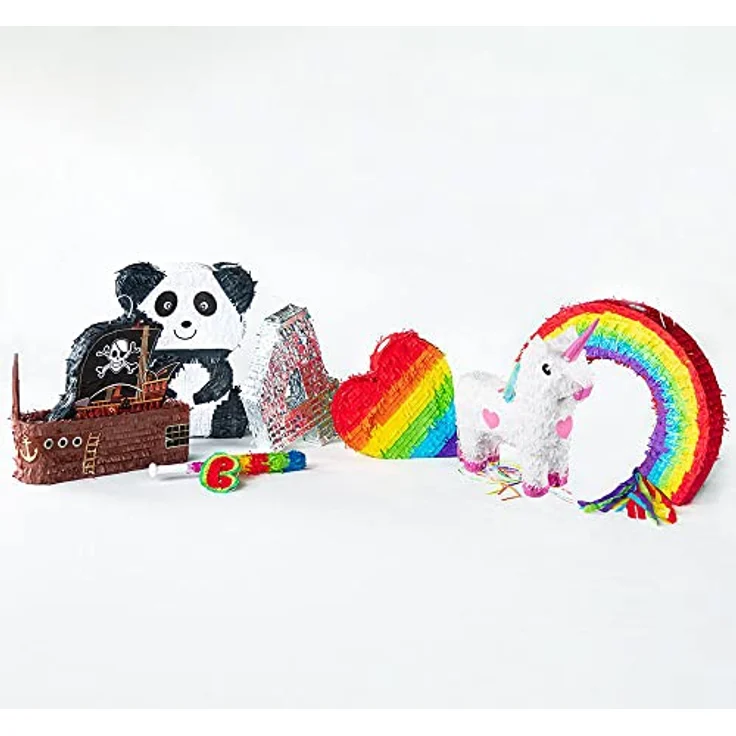 Boland 30932 - Pinata Einhorn, Größe 47 x 39 cm, Weiß-Rosa, Karton, Schlag-Pinata, Geburtstag, Mottoparty, Feier, Kindergeburtstag, Deko, Süßigkeiten, Geschenke – Bild 6