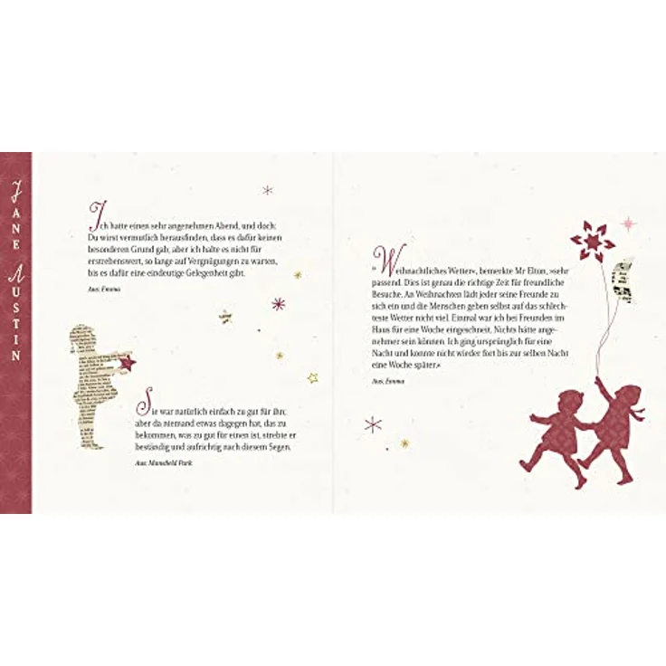 Coppenrath Verlag Adventskalenderbuch zum Aufschneiden, literarischer Advent mit 24 Texten von renommierten Autorinnen und Autoren, Glitzerleinen mit Goldfolie und Hochprägung – Bild 9