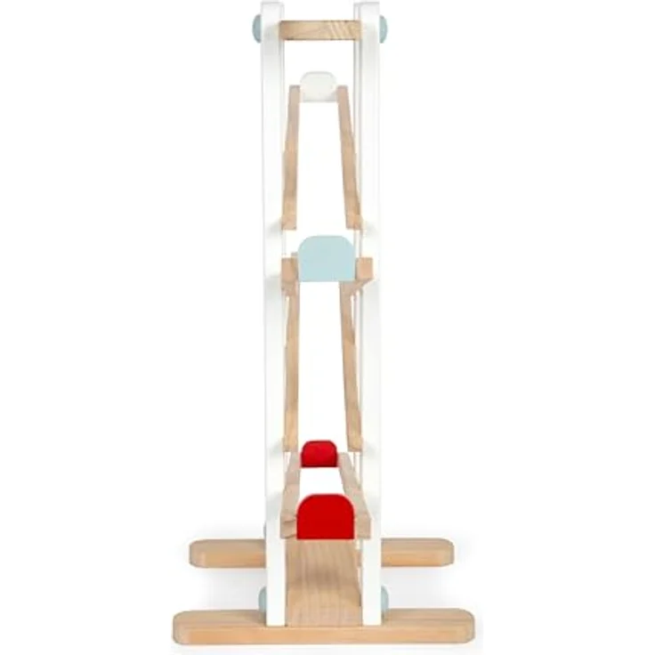 Small Foot Kugelbahn aus Holz XL Motorikspielzeug mit 3 Kugeln und Feuerwehrfahrzeug, naturfarben – Bild 4