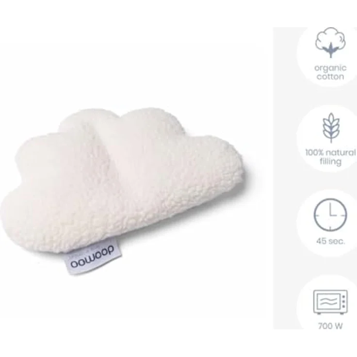 doomoo Snoogy Wärmekissen, mit Rapssamenfüllung und Lavendelduft, Cloud White, für Babys und Kleinkinder, maschinenwaschbarer Bezug aus Bio-Baumwolle – Bild 3