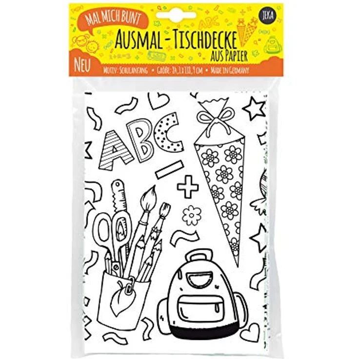 Ausmal-Tischdecke Schulanfang, Geschenkidee für Schultüte, Dekoration Schulanfang, Geschenk Zuckertüte, Mädchen, Jungen, Mal Mich Bunt – Bild 1