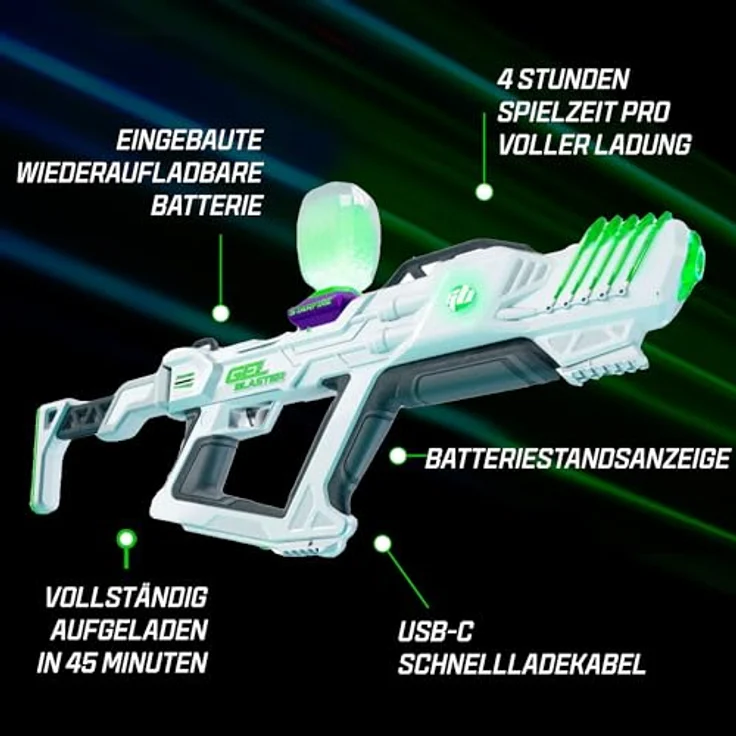 Gel Blaster The Original Surge XL Gel Blaster - 150ft/45M erweiterte Reichweite, 16.000 Schüsse, 4 Stunden Akkulaufzeit, Halbautomatik, schwarz – Bild 4